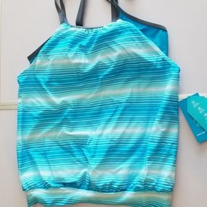 turquoise/grey tankini